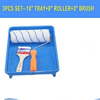 3PCS Paint Rollers Tray 10 Inch Painting Brushes