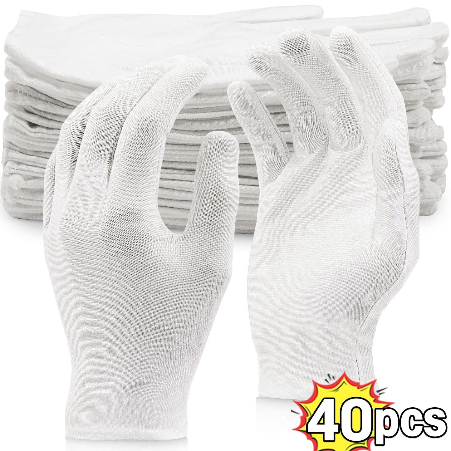 1/20Pairs White Soft Cotton Work Gloves